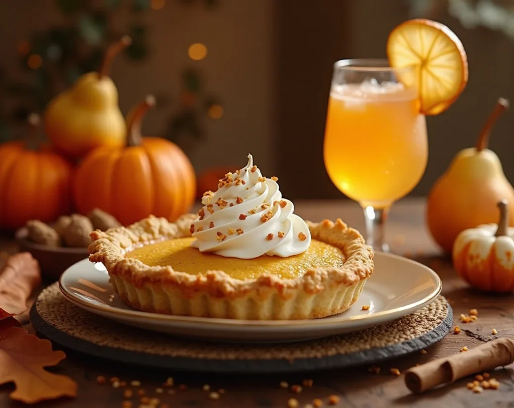 Coconut Milk Pumpkin Pie + Spiced Pear Spritz