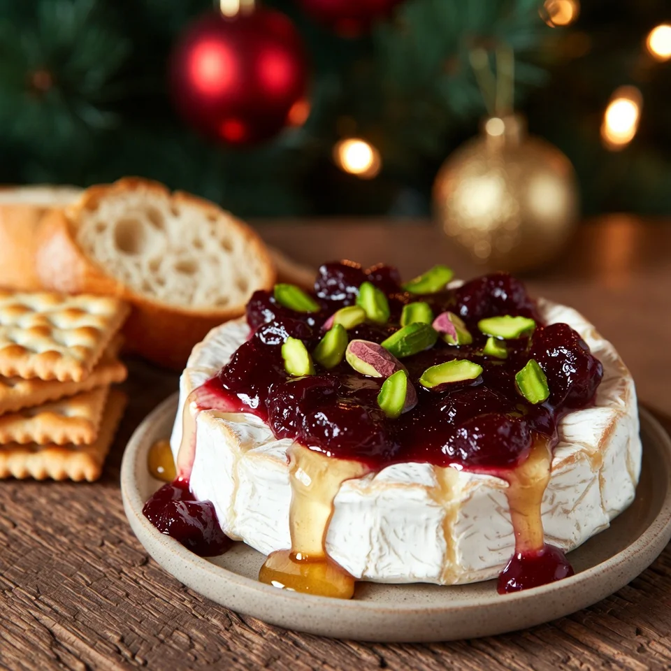 Baked Brie with Cranberries and Pistachios