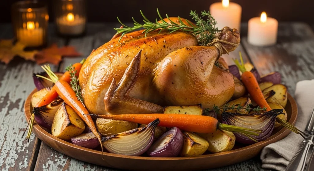 Herb-Roasted Whole Chicken with Root Veggies