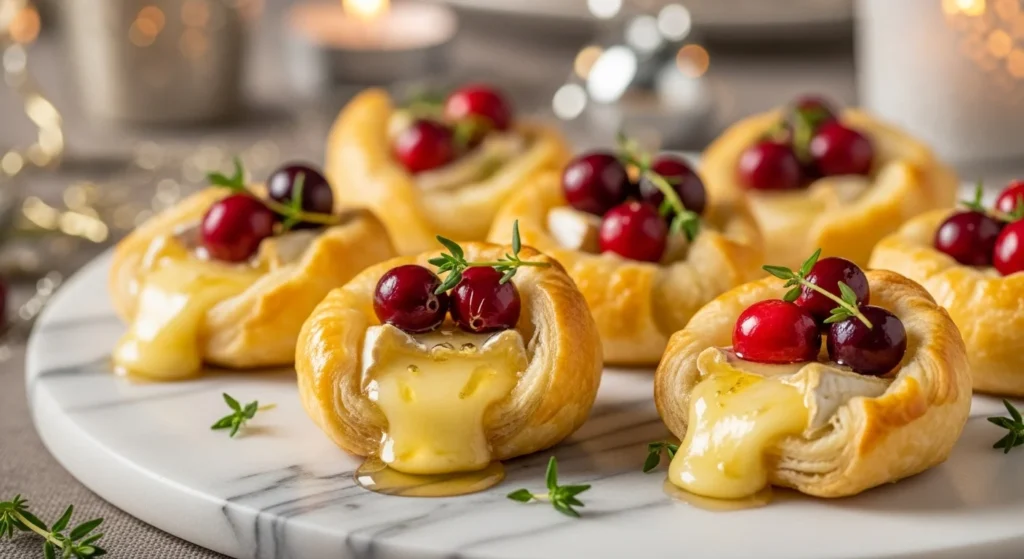 Sparkling Cranberry Brie Bites