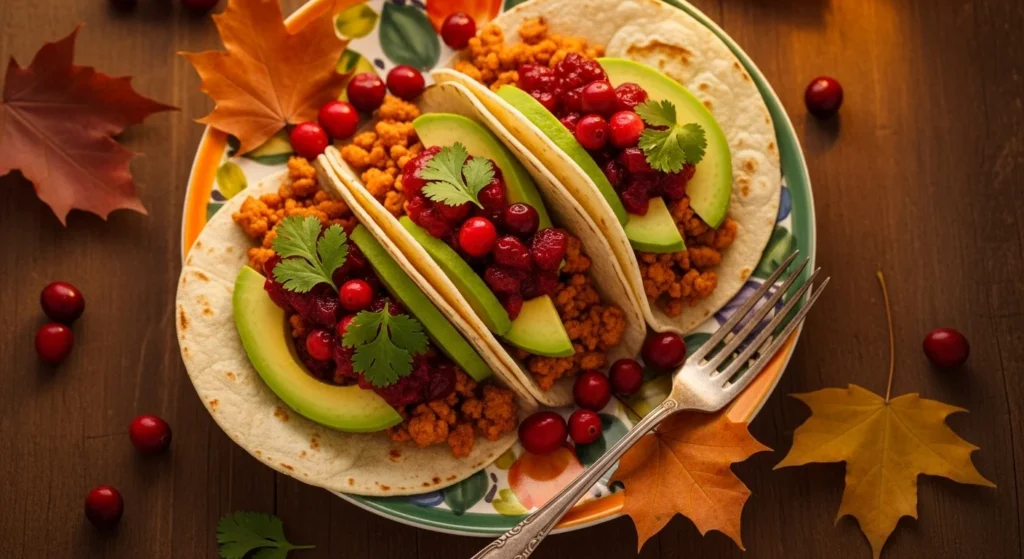 Turkey Tacos with Cranberry Salsa