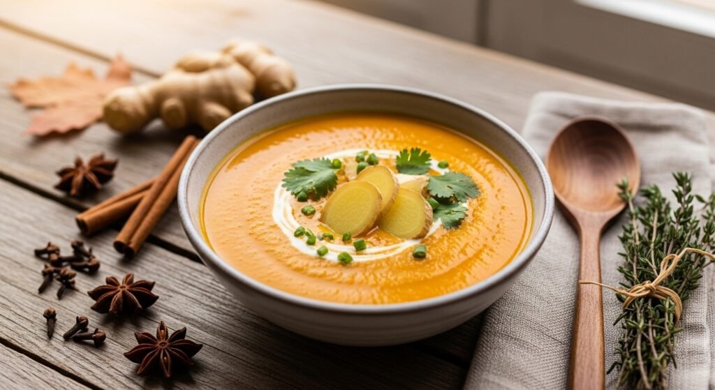 Cinnamon-Spiced Carrot Ginger Soup