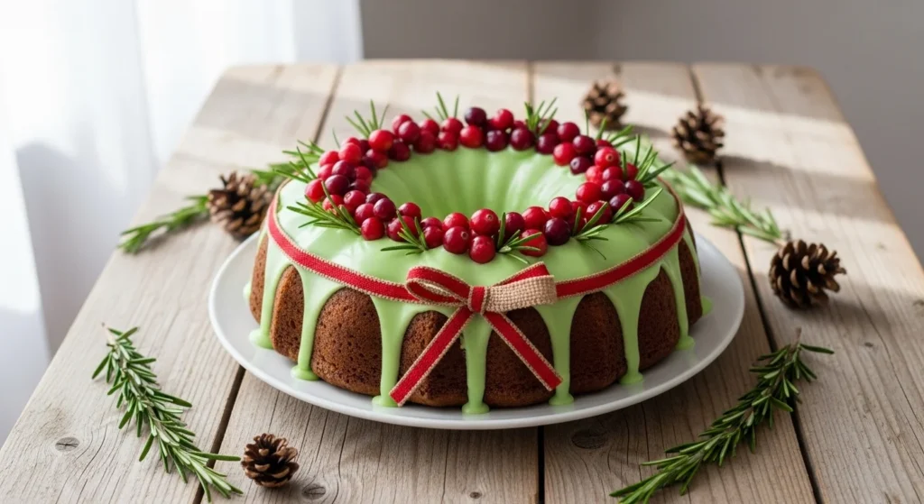 Evergreen Wreath Bundt Cake
