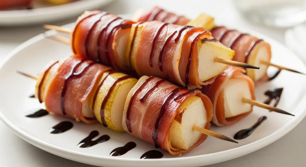 Grilled Pear & Prosciutto Kabobs