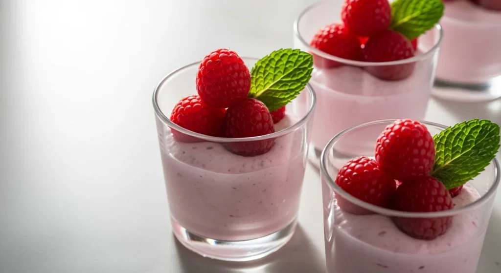 Raspberry White Chocolate Mousse Bites
