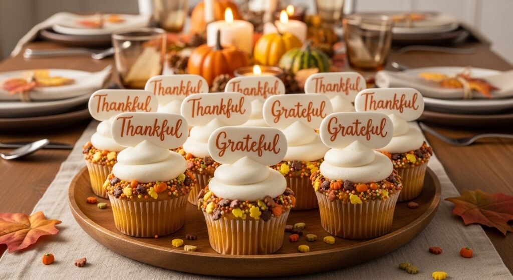 Thankful Message Cupcakes