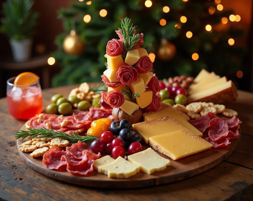 Classic Holiday Grazing Table + Cranberry Aperol Spritz