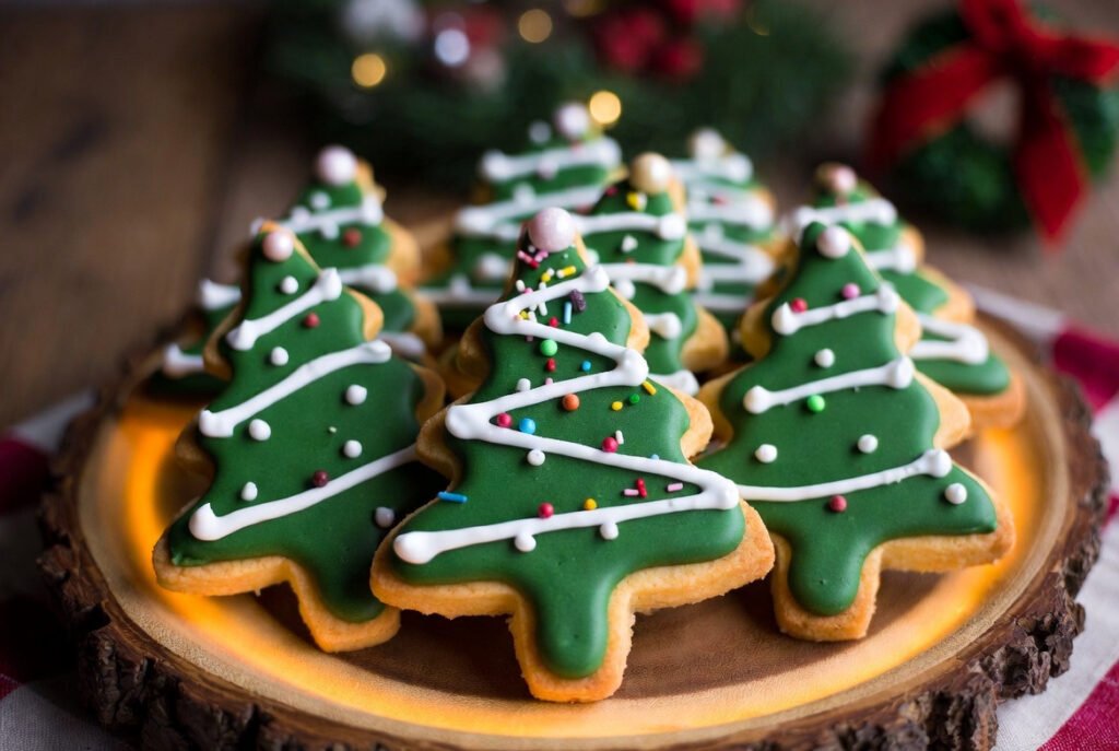 Classic Christmas Tree Sugar Cookies with Royal Icing