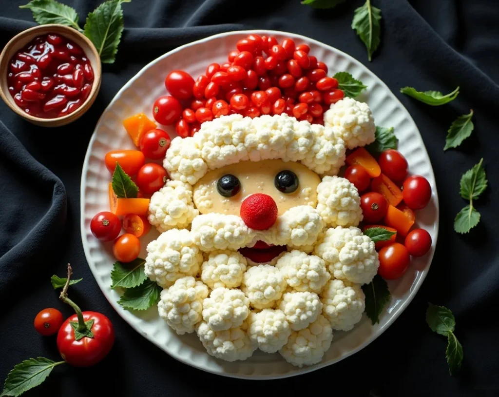 Jolly Santa Face Veggie Tray