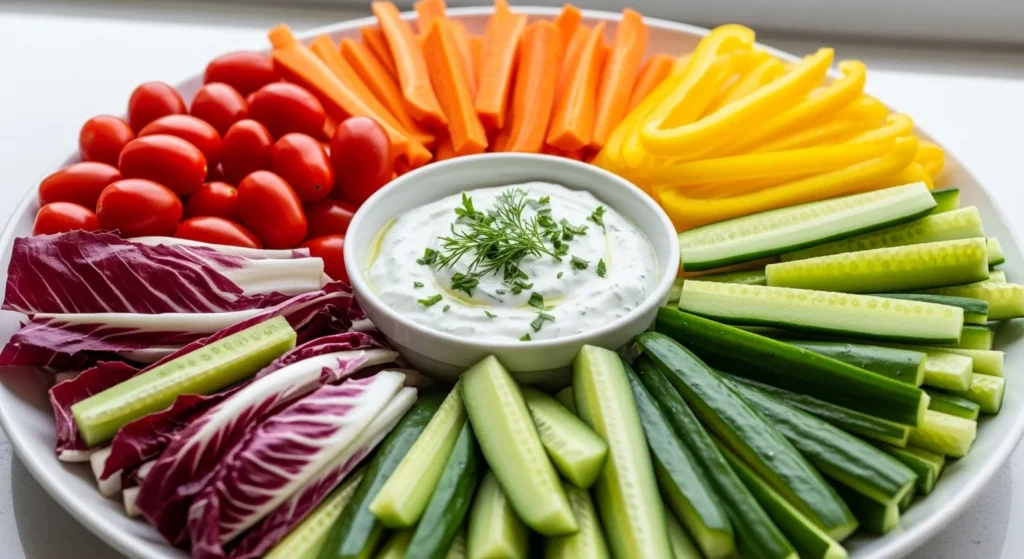 Fresh Veggie Crudité with Herby Dip