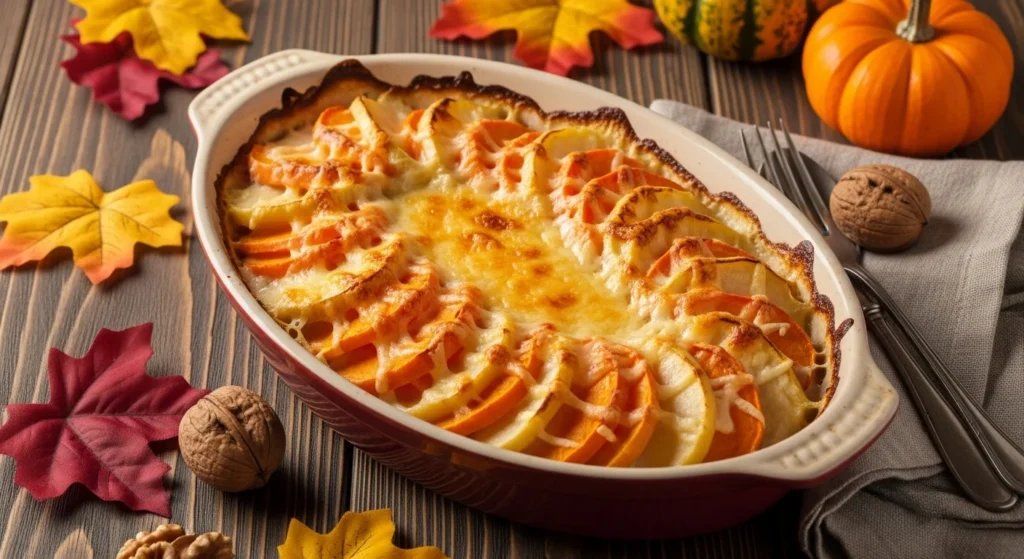 Roasted Sweet Potato-Apple Gratin