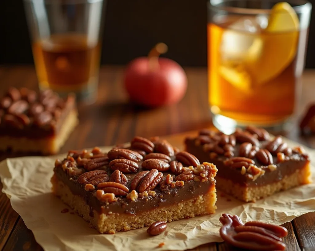 Pecan Pie Bars + Bourbon Ginger Highball