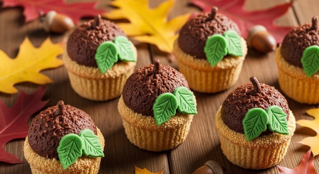 Acorn Cupcakes with Chocolate Tops