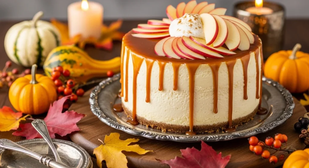 Apple Cider Caramel Cheesecake