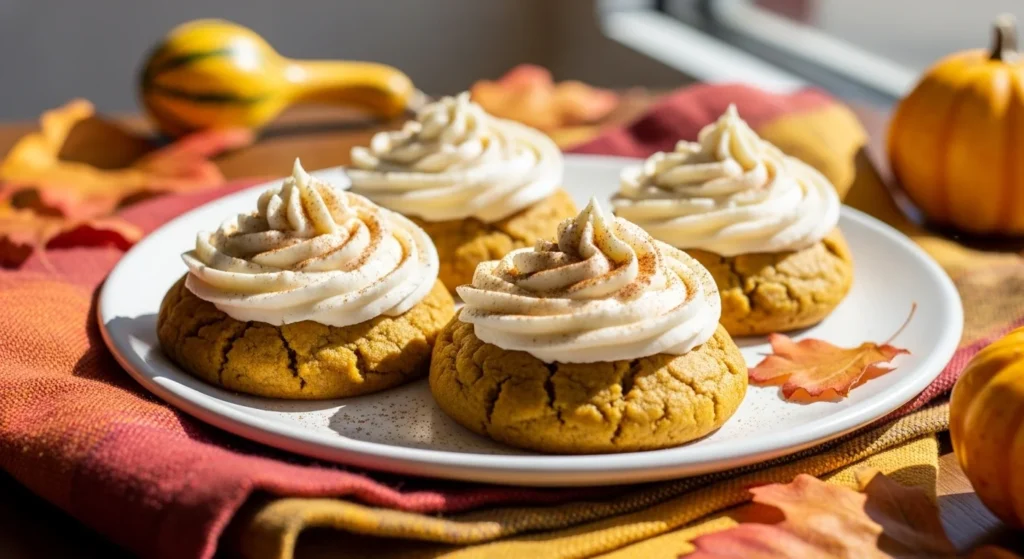 Cream Cheese Frosted Pumpkin Cookies