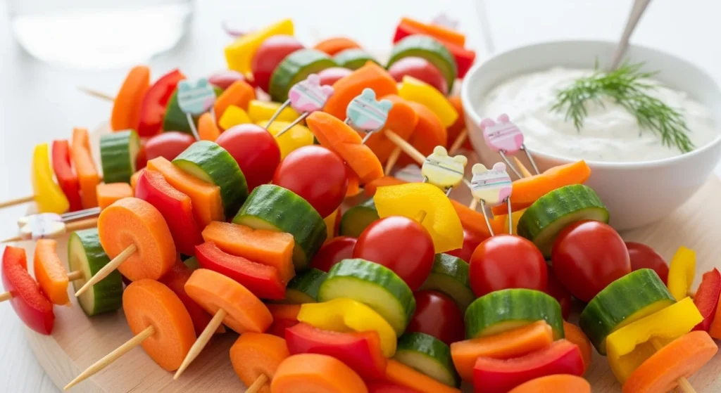 Diaper Pin Veggie Skewers