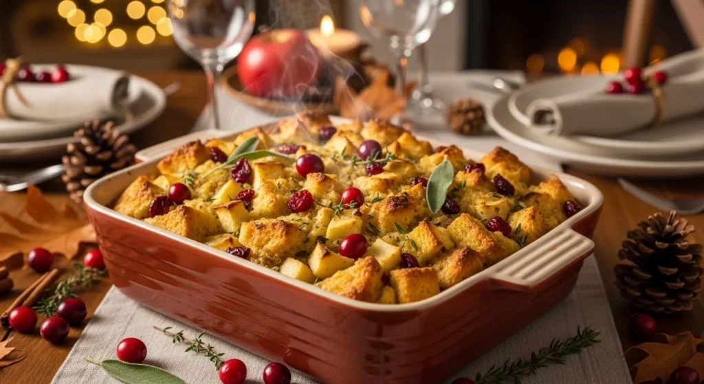 Vegan Stuffing with Apples and Cranberries