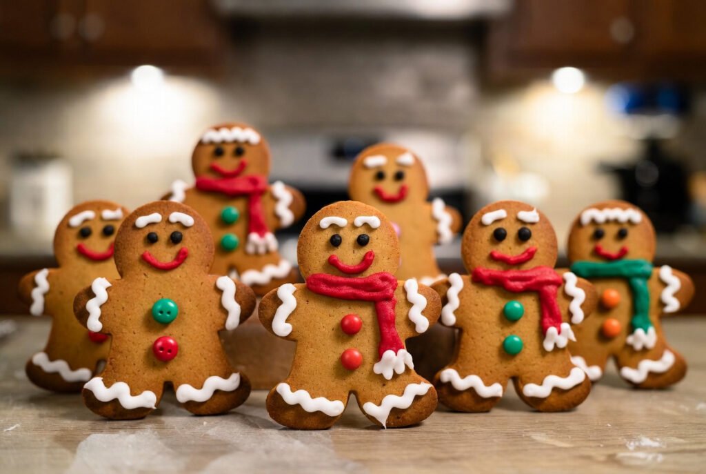 Gingerbread People with Fun Royal Icing Faces