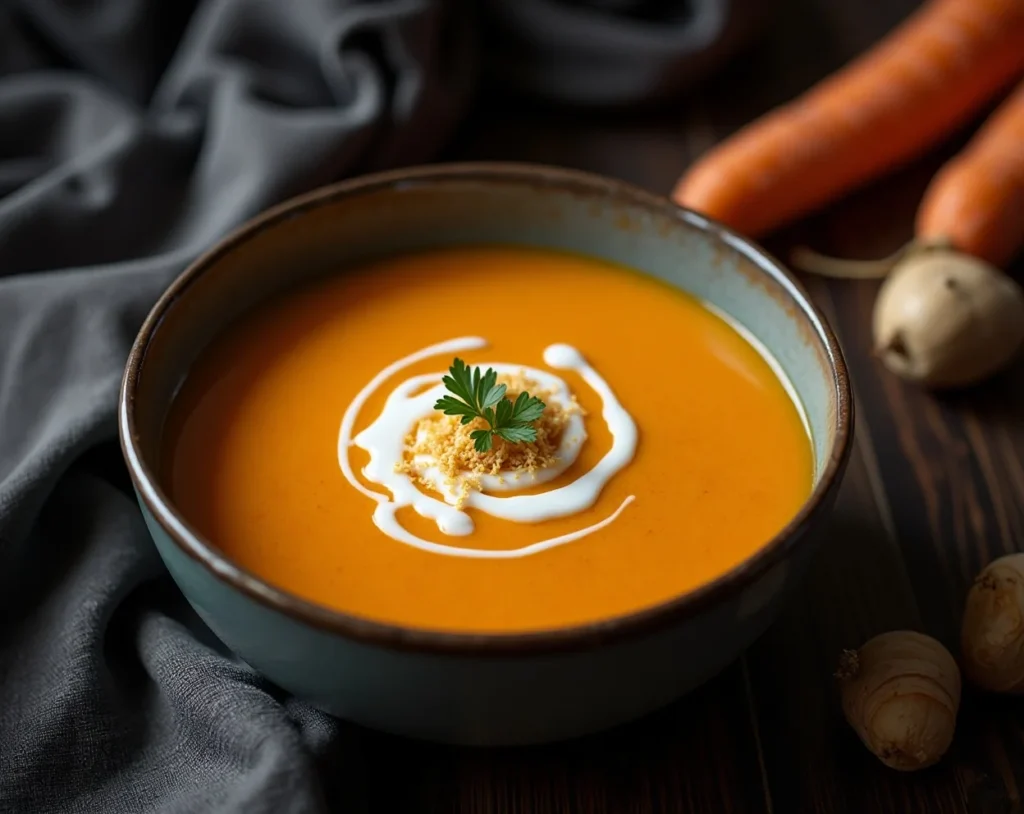 Creamy Carrot Soup with Ginger Kick