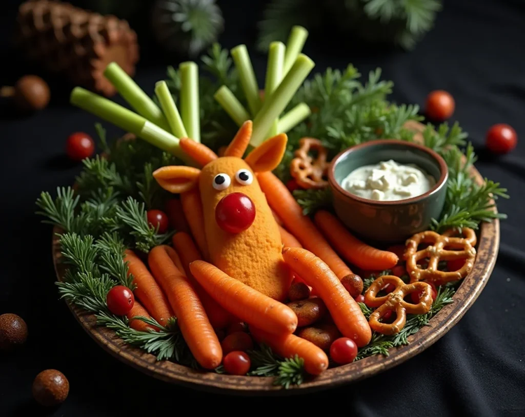 Playful Reindeer Veggie Tray