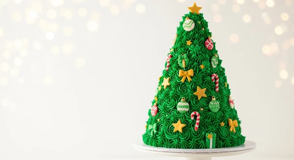 Elegant Christmas Tree Layer Cake