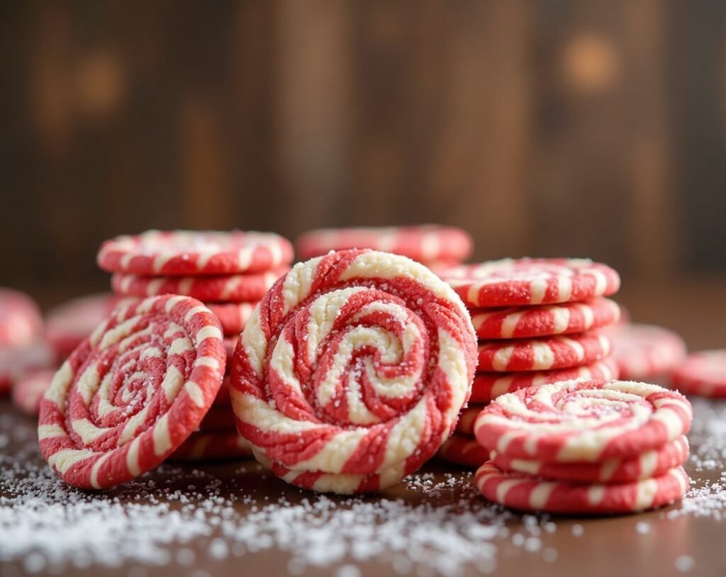 Peppermint Striped Shortbread Cookies
