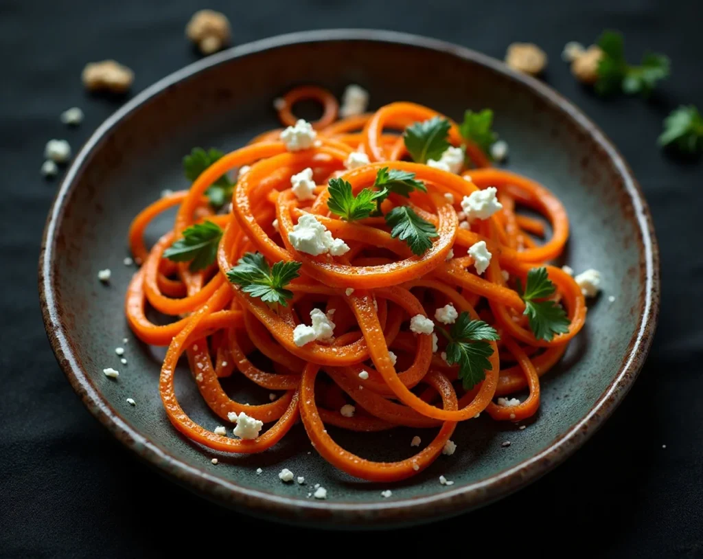 Balsamic Carrot Salad with Feta Crumbles