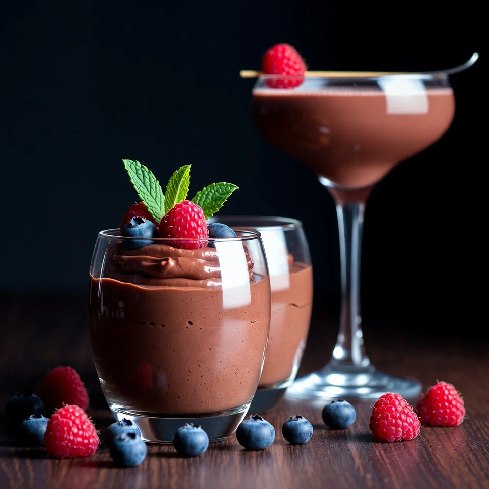Chocolate Avocado Mousse + Dark Chocolate Martini