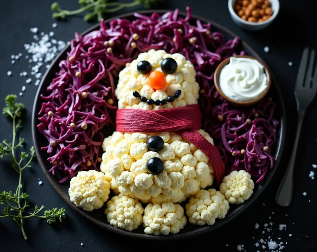 Chilly Snowman Veggie Tray