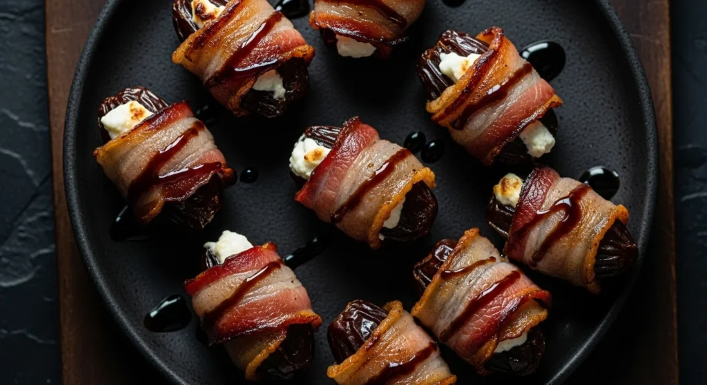 Bacon-Wrapped Dates with Goat Cheese