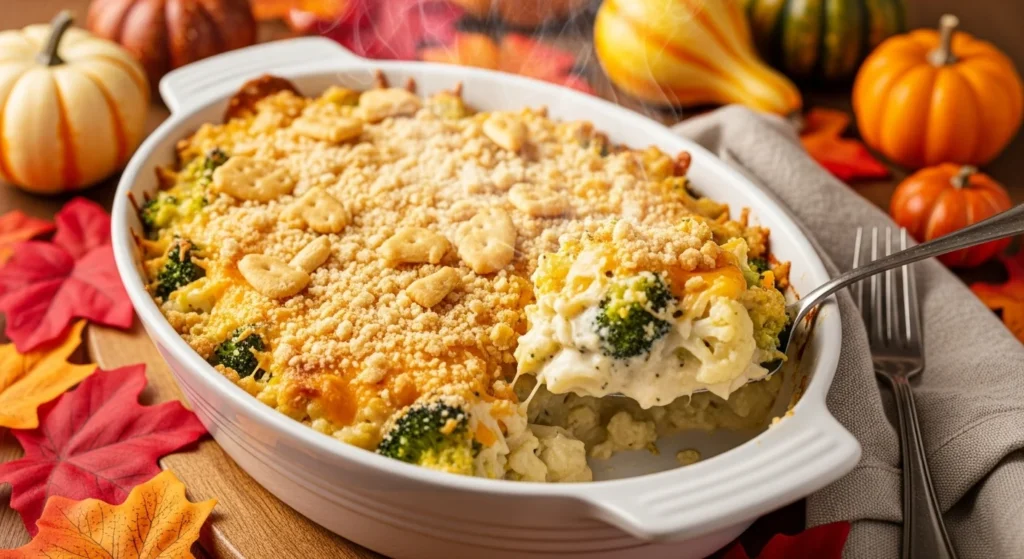Cheesy Broccoli and Cauliflower Casserole