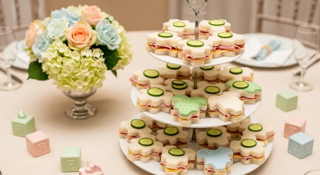 Onesie-Shaped Tea Sandwiches