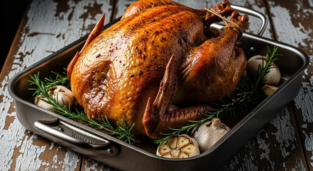Rosemary & Garlic Roasted Turkey with White Wine