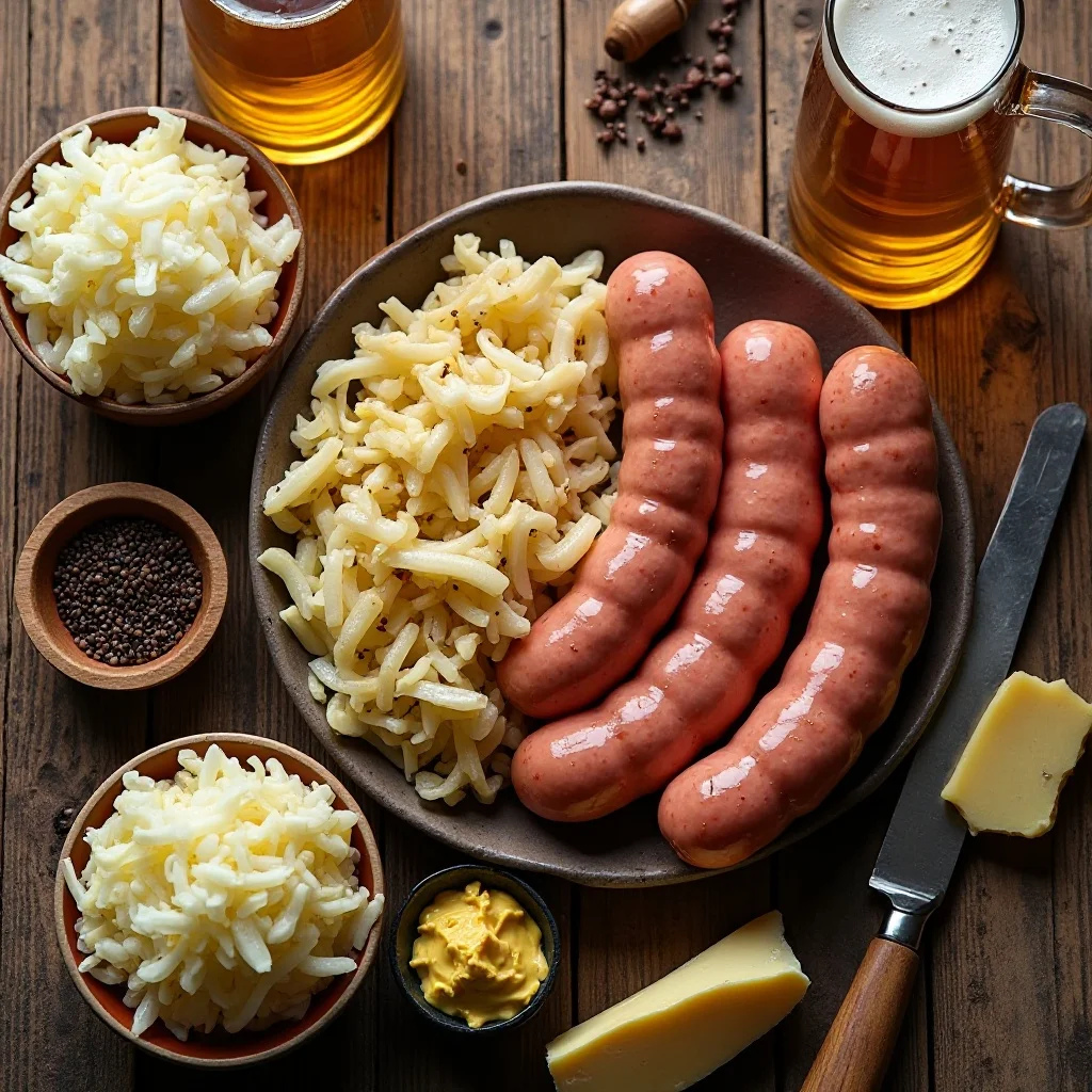 German Bratwurst with Sauerkraut ingredients
