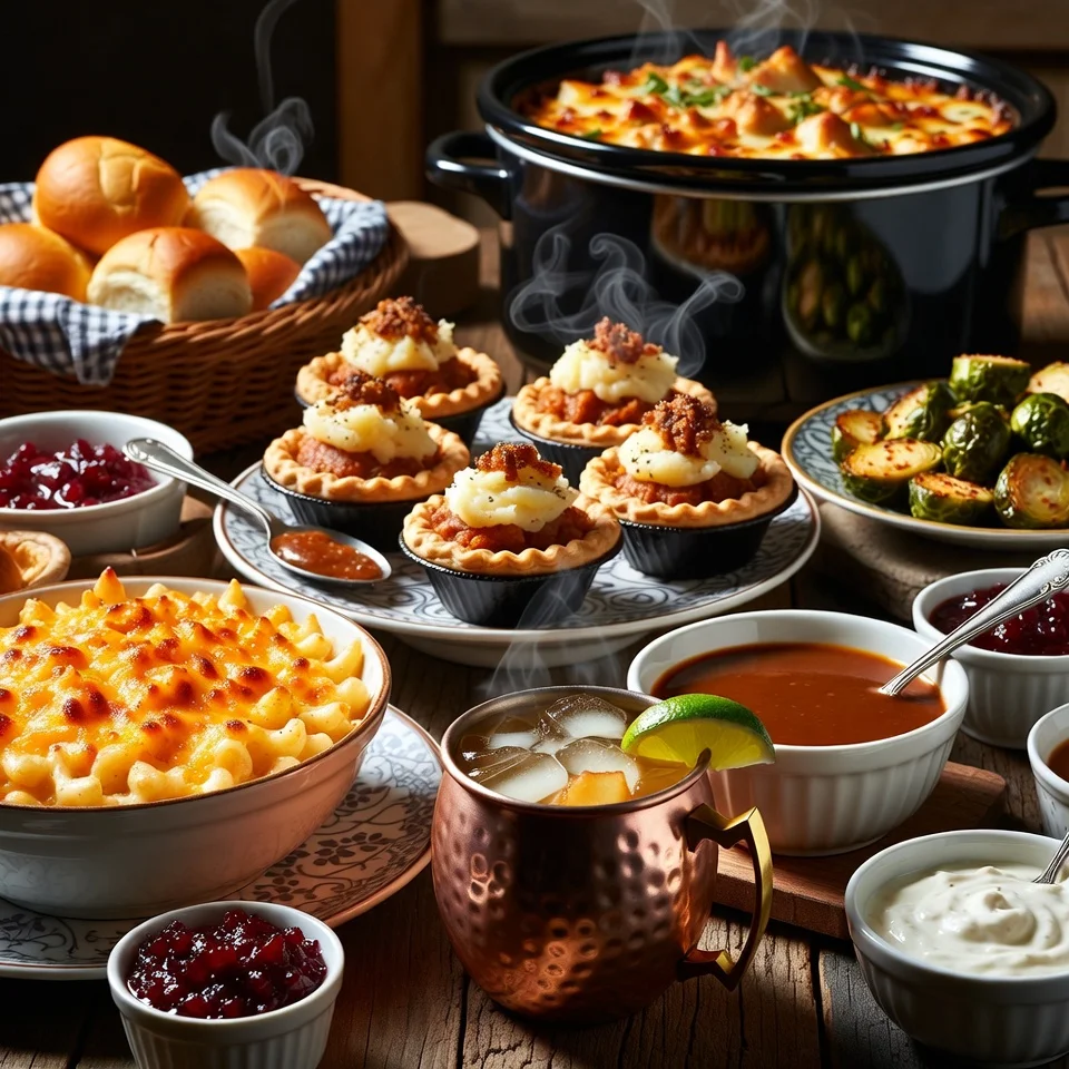 Cozy Comfort Food Buffet + Apple Cider Moscow Mule