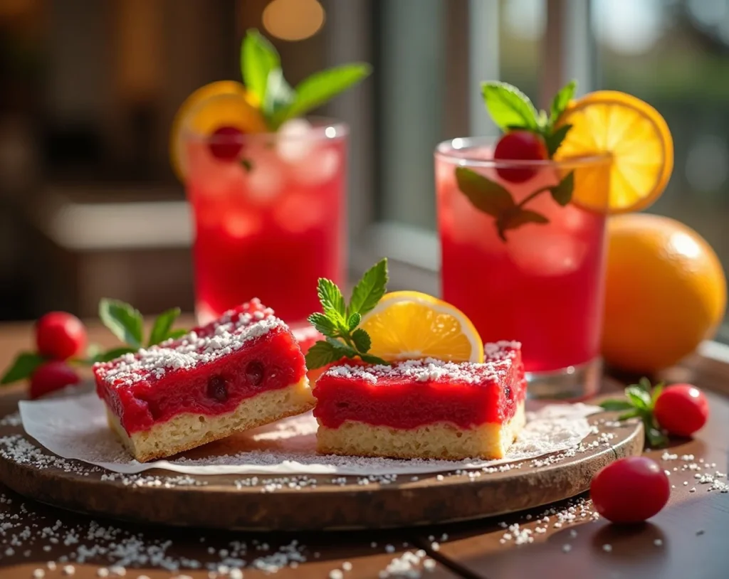Cranberry Orange Bars + Cranberry Mojito
