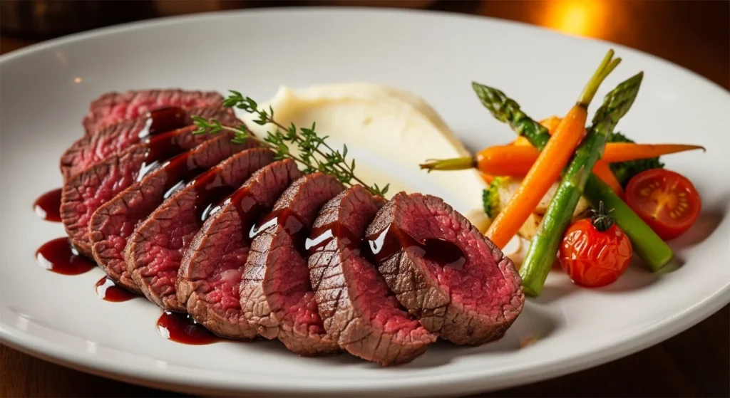 Beef Tenderloin with Red Wine Reduction