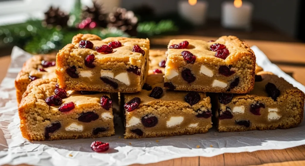 Cranberry White Chocolate Blondies
