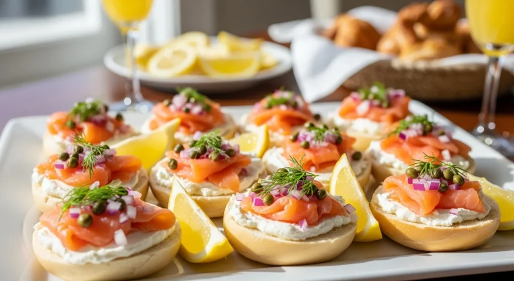 Smoked Salmon and Bagel Bites Platter