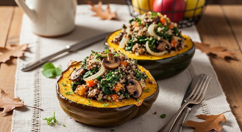Stuffed Acorn Squash with Quinoa & Veggies