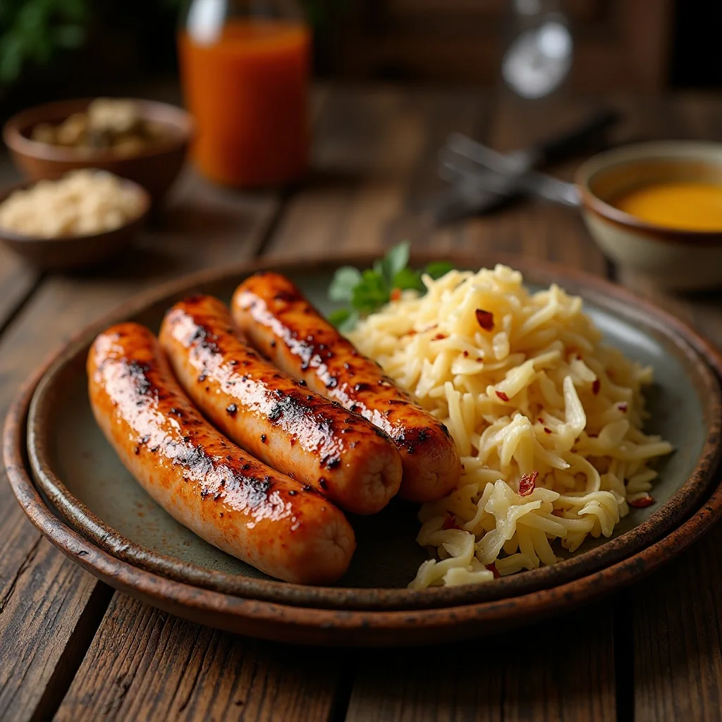 German Bratwurst with Sauerkraut