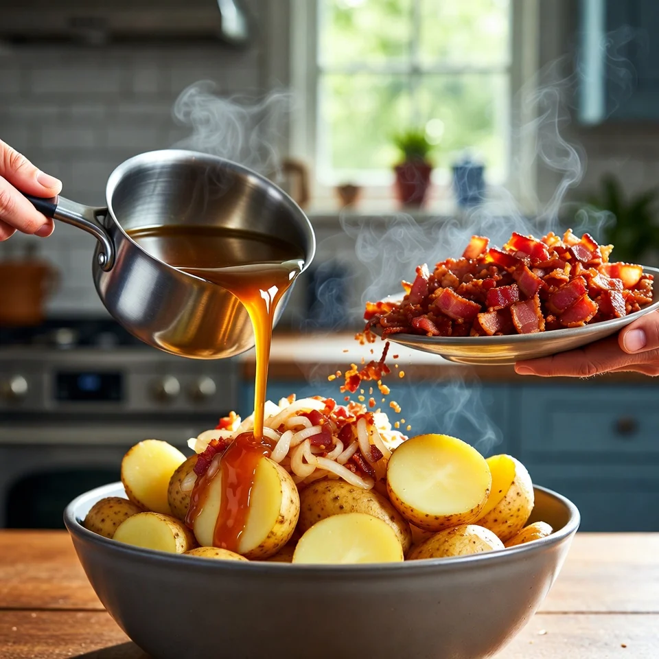 German Potato Salad making process