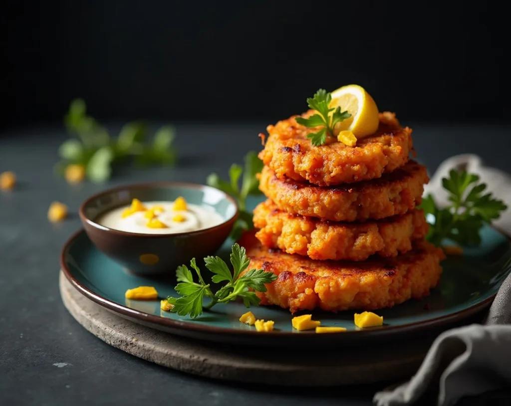 Carrot Fritters with Yogurt Sauce