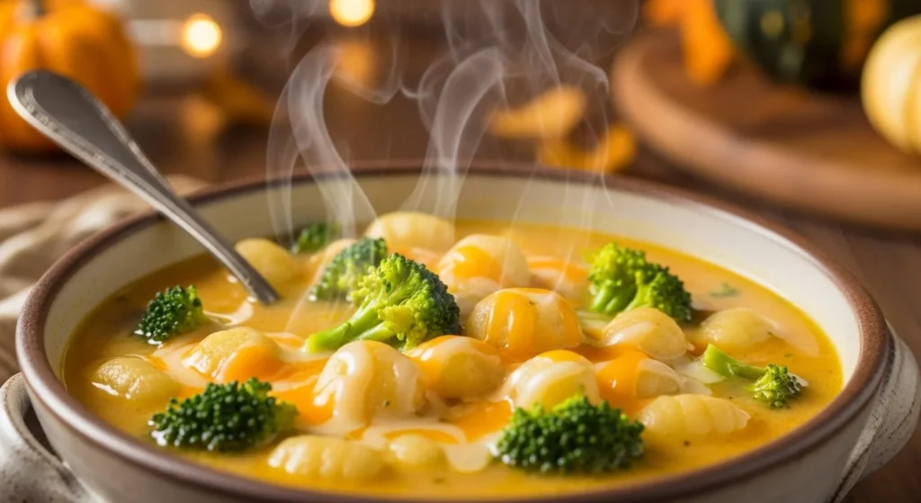 Broccoli Cheddar Gnocchi Soup