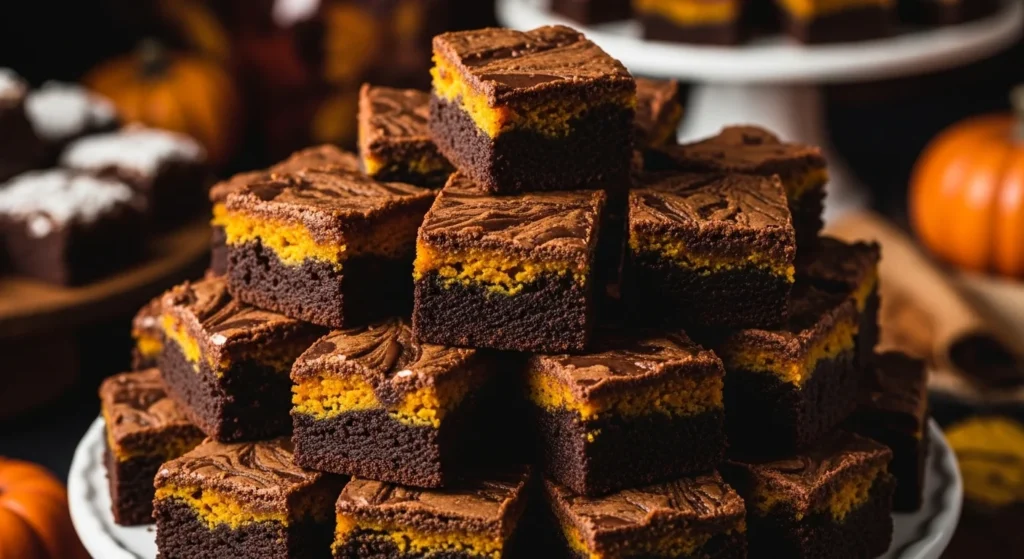 Chocolate Pumpkin Brownie Bites