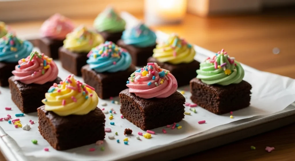Mini Brownie Bites with Frosting