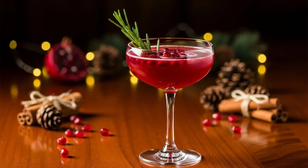 Pomegranate Gimlet with Rosemary