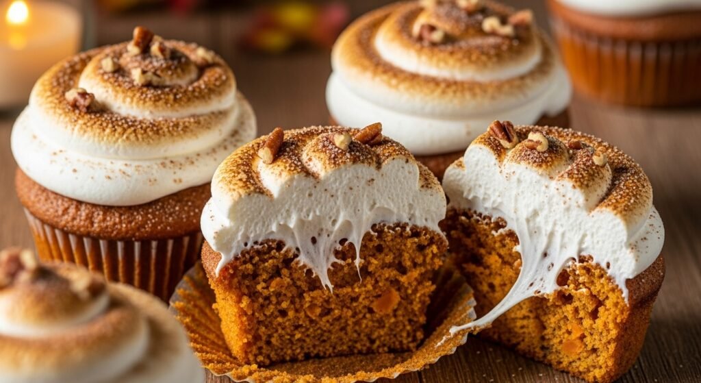 Sweet Potato Cupcakes with Marshmallow Tops
