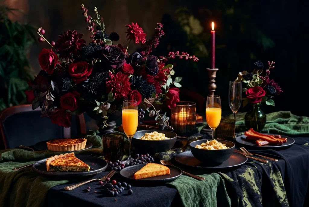 Dark & Moody Brunch Setup