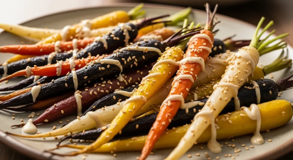 Roasted Heirloom Carrots with Tahini